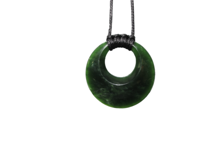 NZ Greenstone Disc 40mm - Wrapped-freeform-Westland Greenstone