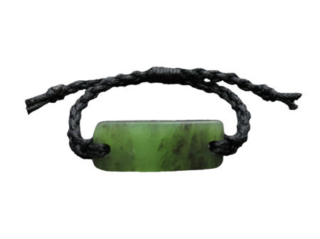 NZ Greenstone Kids Bracelet 12mm with Plaited Strap - Adjustable-bracelet-Westland Greenstone