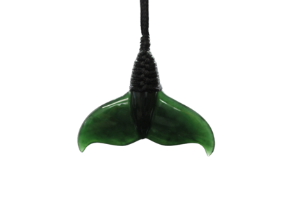 NZ Greenstone Whale Tail 40mm - Wrapped-freeform-Westland Greenstone
