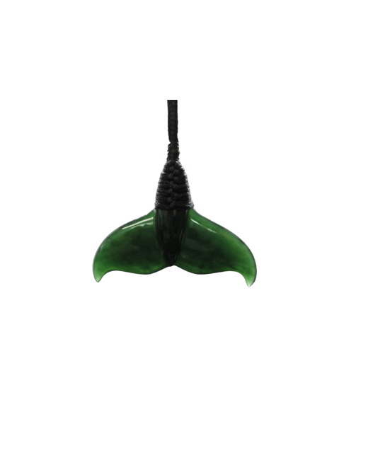 NZ Greenstone Whale Tail 40mm - Wrapped