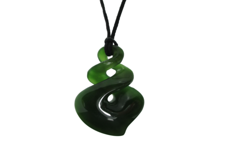 NZ Greenstone Double Twist with Tail 40mm-twist-Westland Greenstone