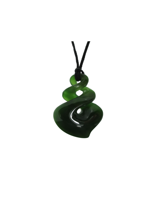 NZ Greenstone Double Twist with Tail 40mm