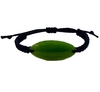 NZ Greenstone Oval Bracelet 20mm with Macrame Strap - Adjustable