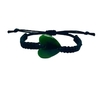 NZ Greenstone Heart Bracelet 25mm with Macrame Strap - Adjustable