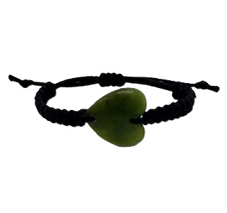 NZO Heart Bracelet 27mm with Macrame Strap - Adjustable-bracelet-Westland Greenstone