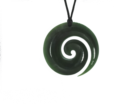 NZ Greenstone Open Koru Large 45mm-koru-Westland Greenstone