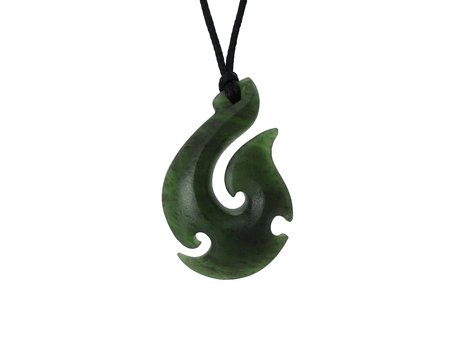 NZ Greenstone Barbed Fish Hook 45mm-fish-hook-Westland Greenstone