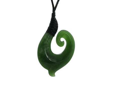 NZ Greenstone Fish Hook 42mm - Wrapped-fish-hook-Westland Greenstone