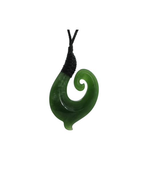 NZ Greenstone Fish Hook 42mm - Wrapped