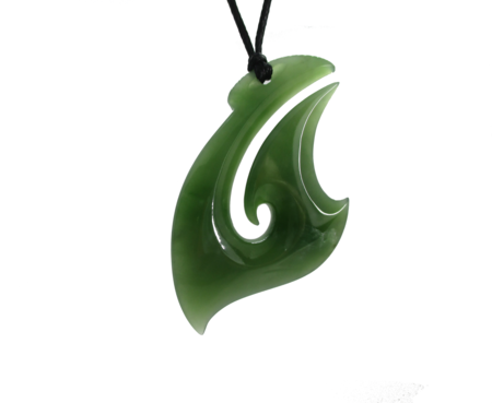 NZ Greenstone Fish Hook 50mm-fish-hook-Westland Greenstone