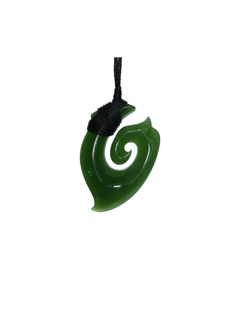 NZ Greenstone Fish Hook 45mm - Bound
