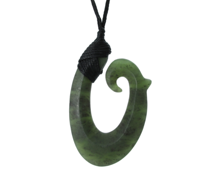 NZ Greenstone Fish Hook 50mm - Bound-fish-hook-Westland Greenstone