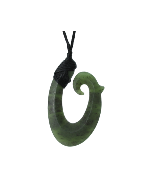 NZ Greenstone Fish Hook 50mm - Bound