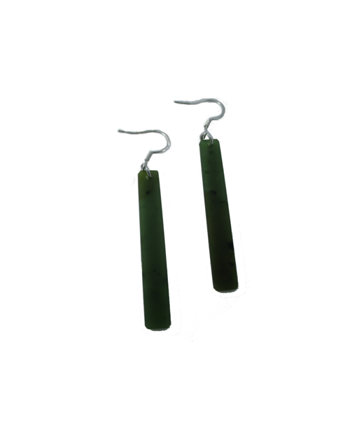 NZ Greenstone Drop Earrings Medium 45mm