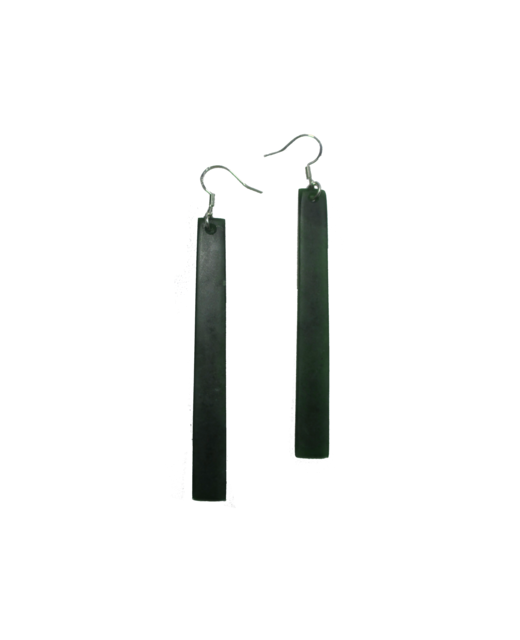 NZ Greenstone Drop Earrings Large 65mm