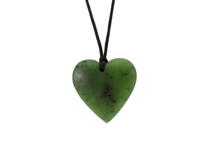 NZ Greenstone Small Heart 27mm -freeform-Westland Greenstone