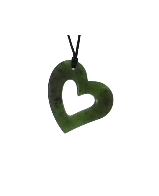 NZ Greenstone Siloette Heart 35mm