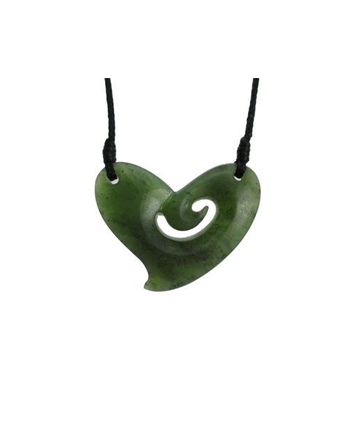 NZ Greenstone Heart/Koru 30mm
