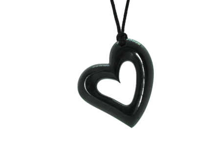 NZ Greenstone Siloette Heart 35mm-freeform-Westland Greenstone