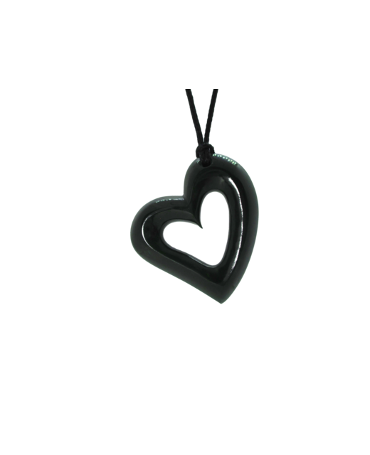 NZ Greenstone Siloette Heart 35mm