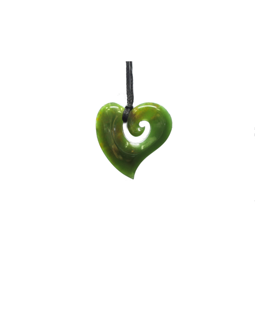 NZ Greenstone Heart with Koru 35mm