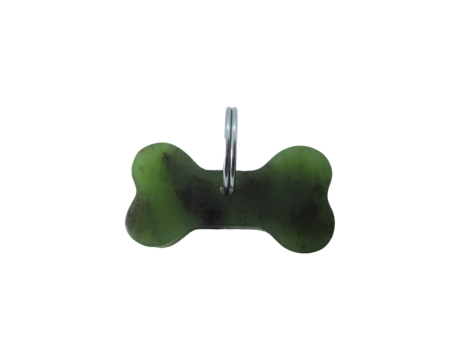 NZ Greenstone Tag for Dog - Bone 20mm-freeform-Westland Greenstone