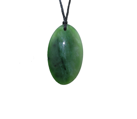 NZ Greenstone Oval Drop 50mm-freeform-Westland Greenstone