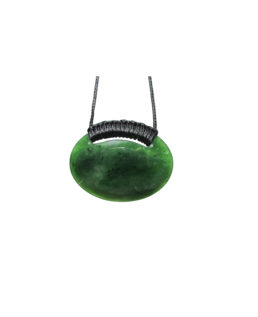 NZ Greenstone Oval Drop 40mm - Wrapped