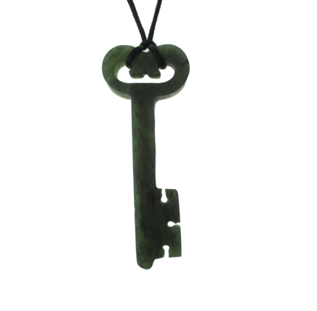 NZ Greenstone Key 65mm-freeform-Westland Greenstone