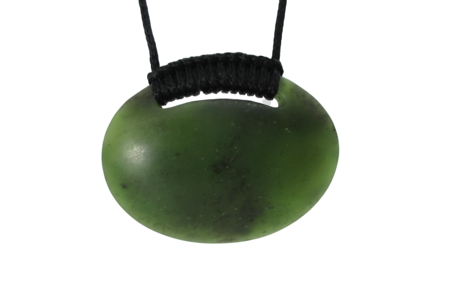 NZ Greenstone Oval Drop 45mm - Wrapped-freeform-Westland Greenstone