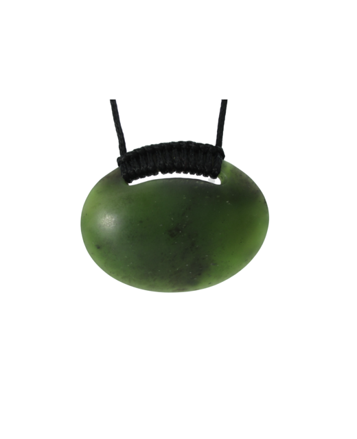 NZ Greenstone Oval Drop 45mm - Wrapped