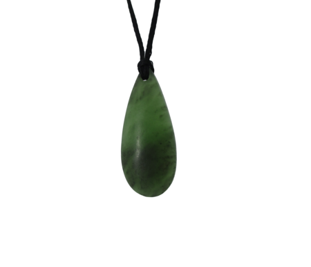 NZ Greenstone Tear Drop 45mm-freeform-Westland Greenstone